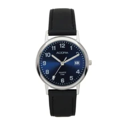 Adora Herrenuhr Lederband AB6266 Blaues Zifferblatt