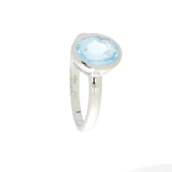 CEM Damenring 925/- Rhod. Blautopas Gr.56 PR9192R