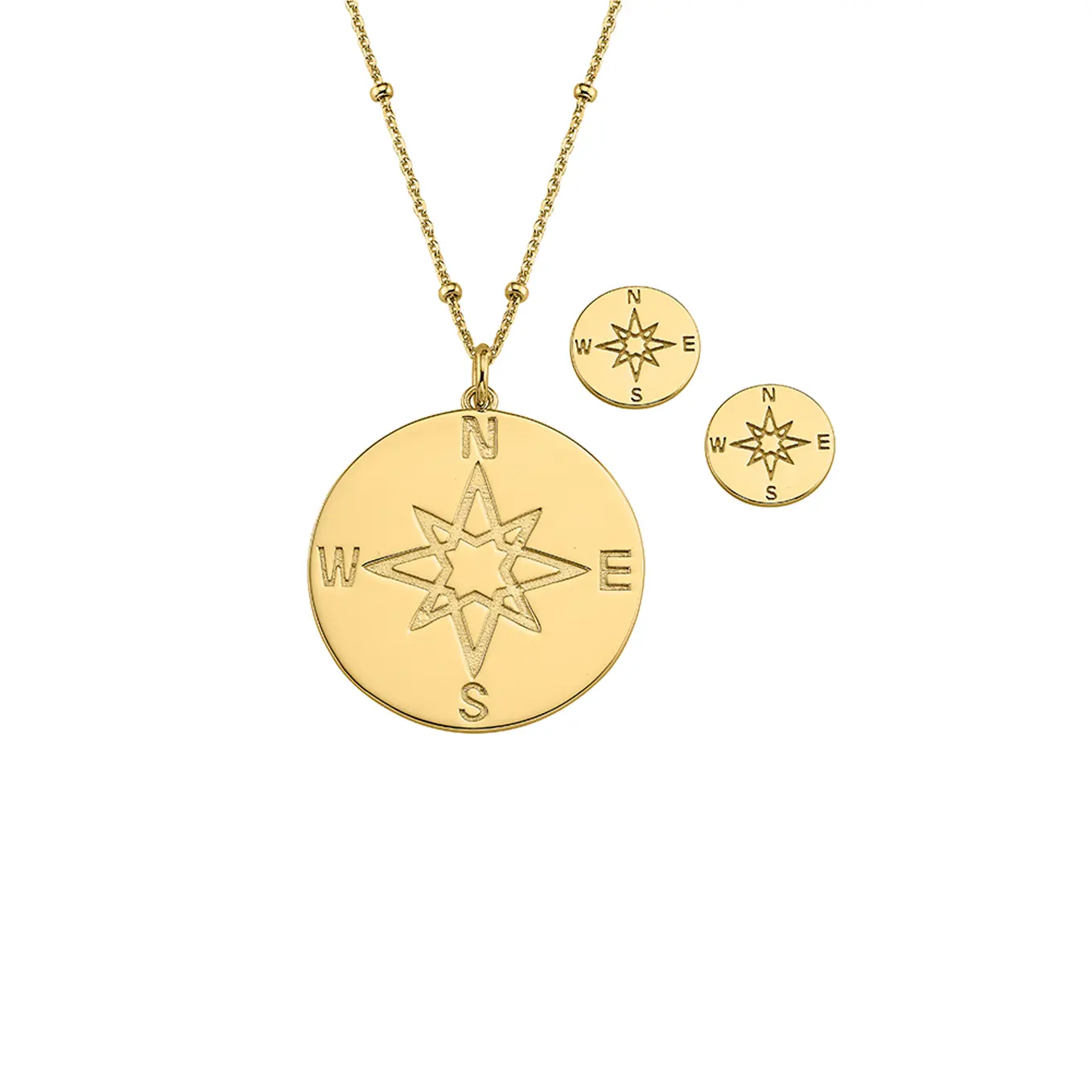 CEM Schmuckset Kompass 925/- Sterlingsilber IP Gelbgold BGT906238 1 CEM Schmuckset Kompass 925/- Sterlingsilber IP Gelbgold BGT906238