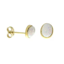 Ohrstecker 333/- Gelbgold Mit Syn.Opal