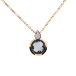 CEM Anhänger 333/-Rotgold/WG, Zirk. Blau F4-219