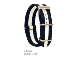 BeCo Uhren-Ersatzband Nato Style 20 Mm 264 62011 Blau/Weiß